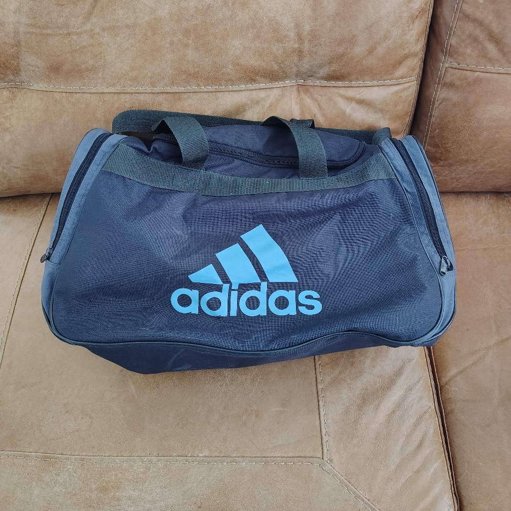 Adidas Blue and Black Duffel Bag for Sports